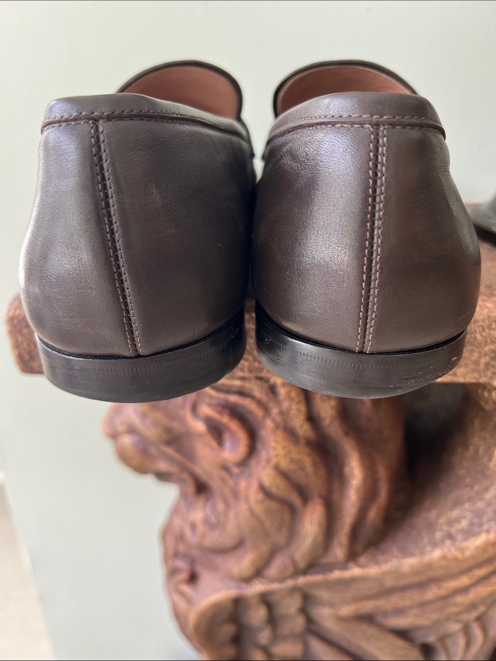 Salvatore Ferragamo Dark Brown Leather Bit Slip-On Loafers - Picture 8 of 9